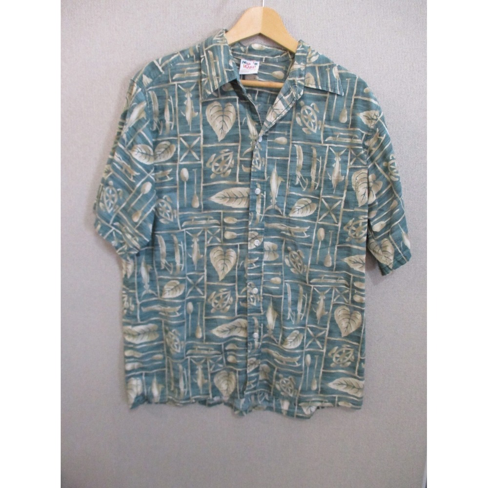 90's Go Barefoot Green Hawaiian Aloha Shirt Size XL